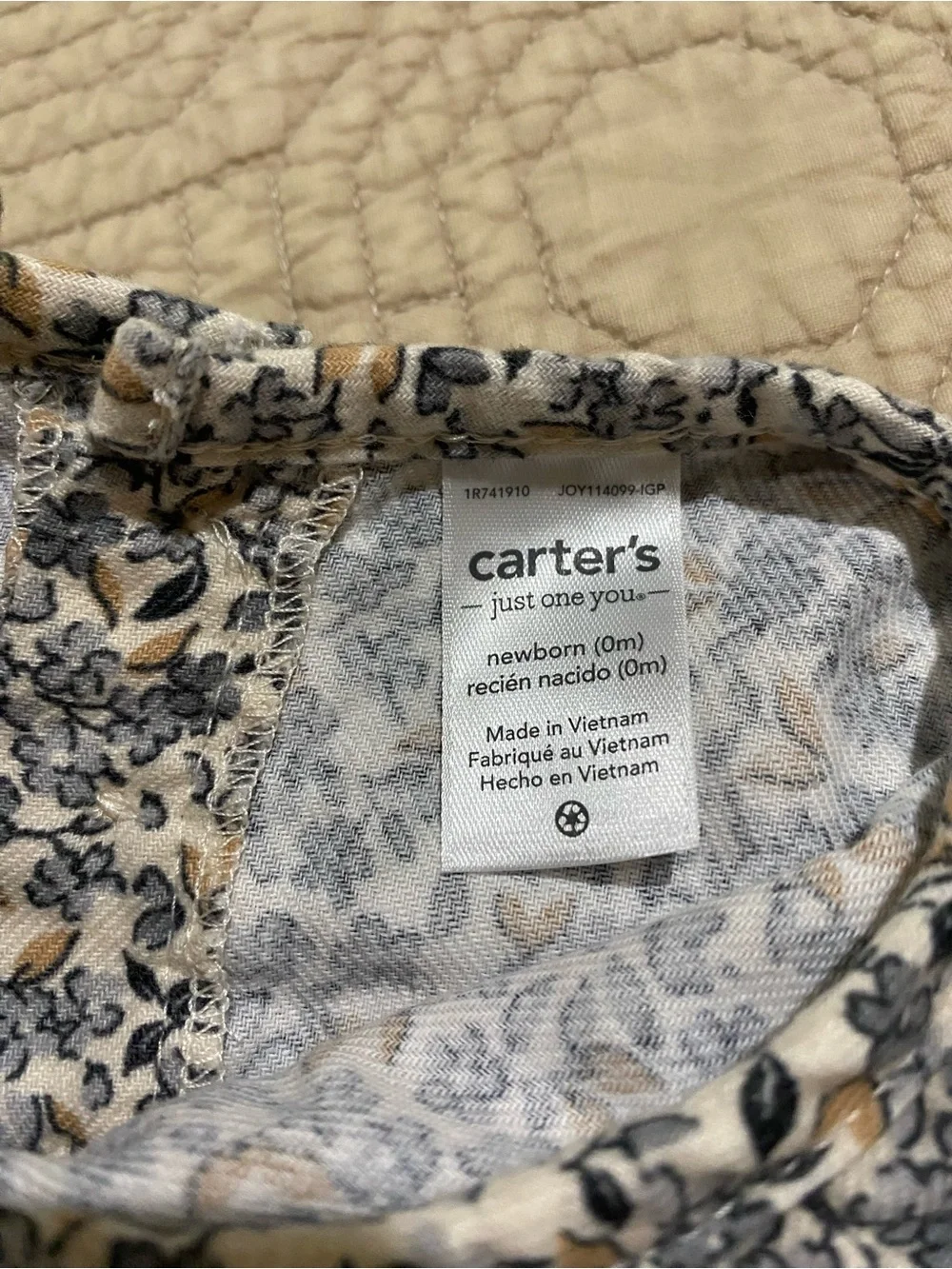 Carter's Floral & Neutral Baby Outfit Set - Cream, Olive, Navy